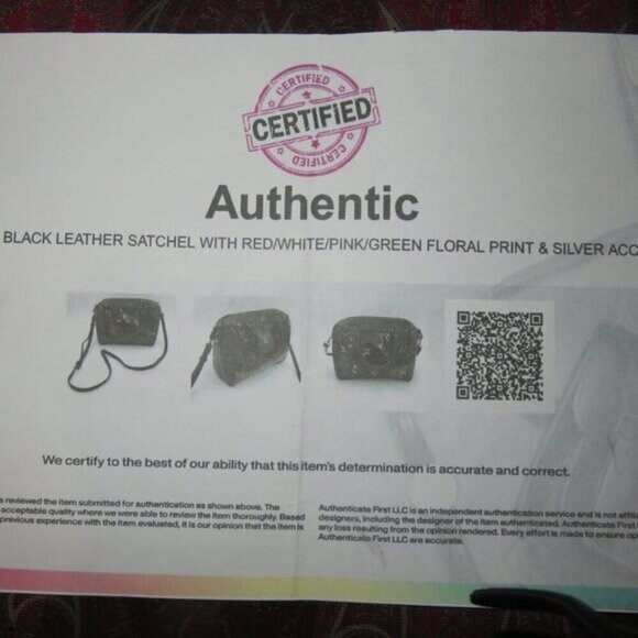 Coach Black Floral Leather Rowan Crossbody Boston Bag Satchel Crossbody with COA - Picture 9 of 13